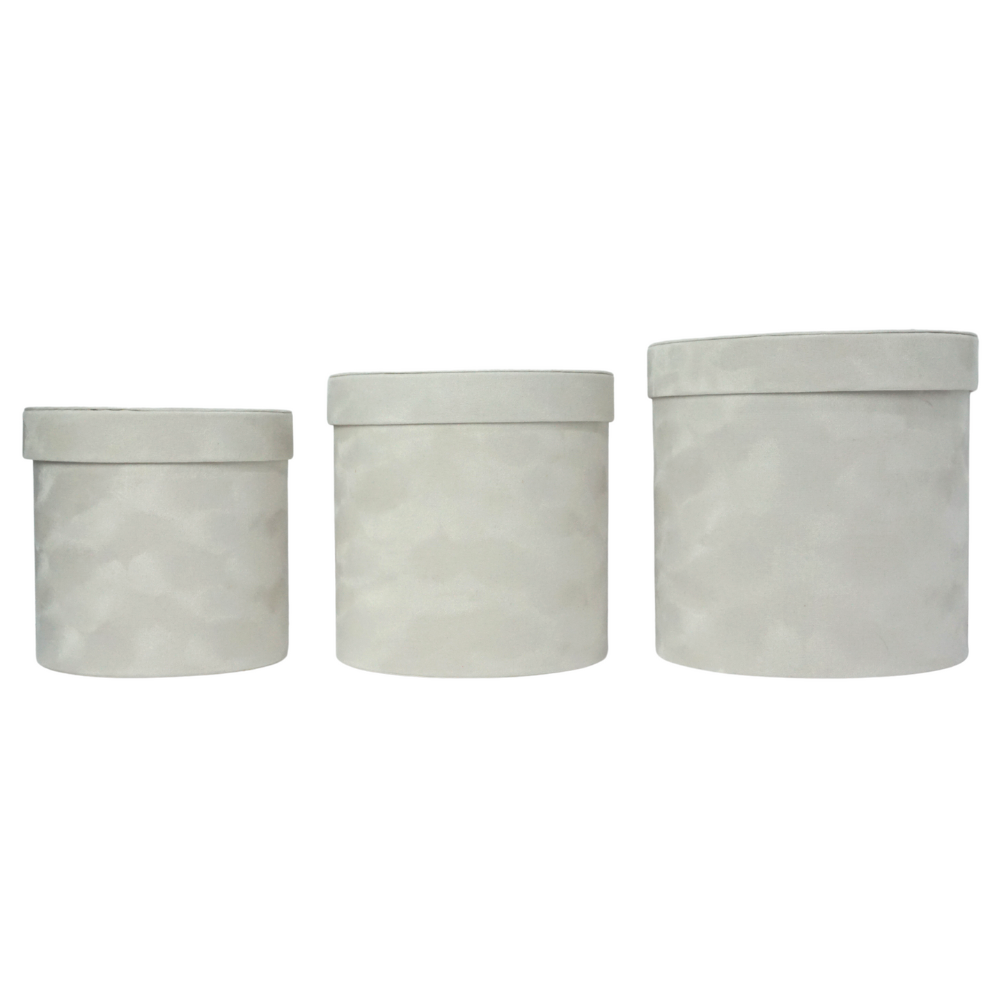 Set of 3 Velvet Cylinder Box