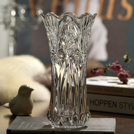 Textured clear flower vase