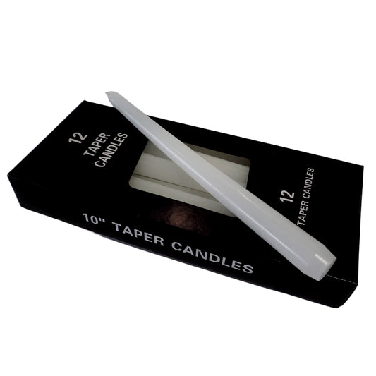 12 pcs Taper Candles - White