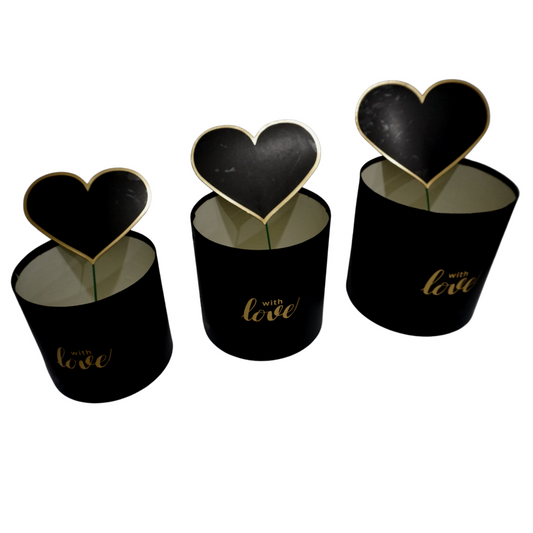 Set of 3 Flower Boxes with heart