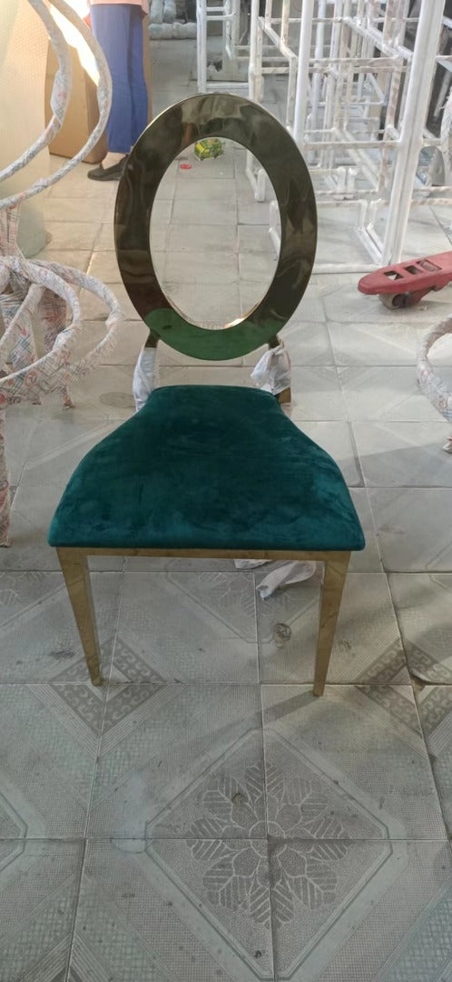 Oval Open Back Chair - Hunter Green Cover