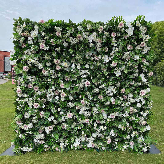 5D Flower Wall with Greenery and Roses